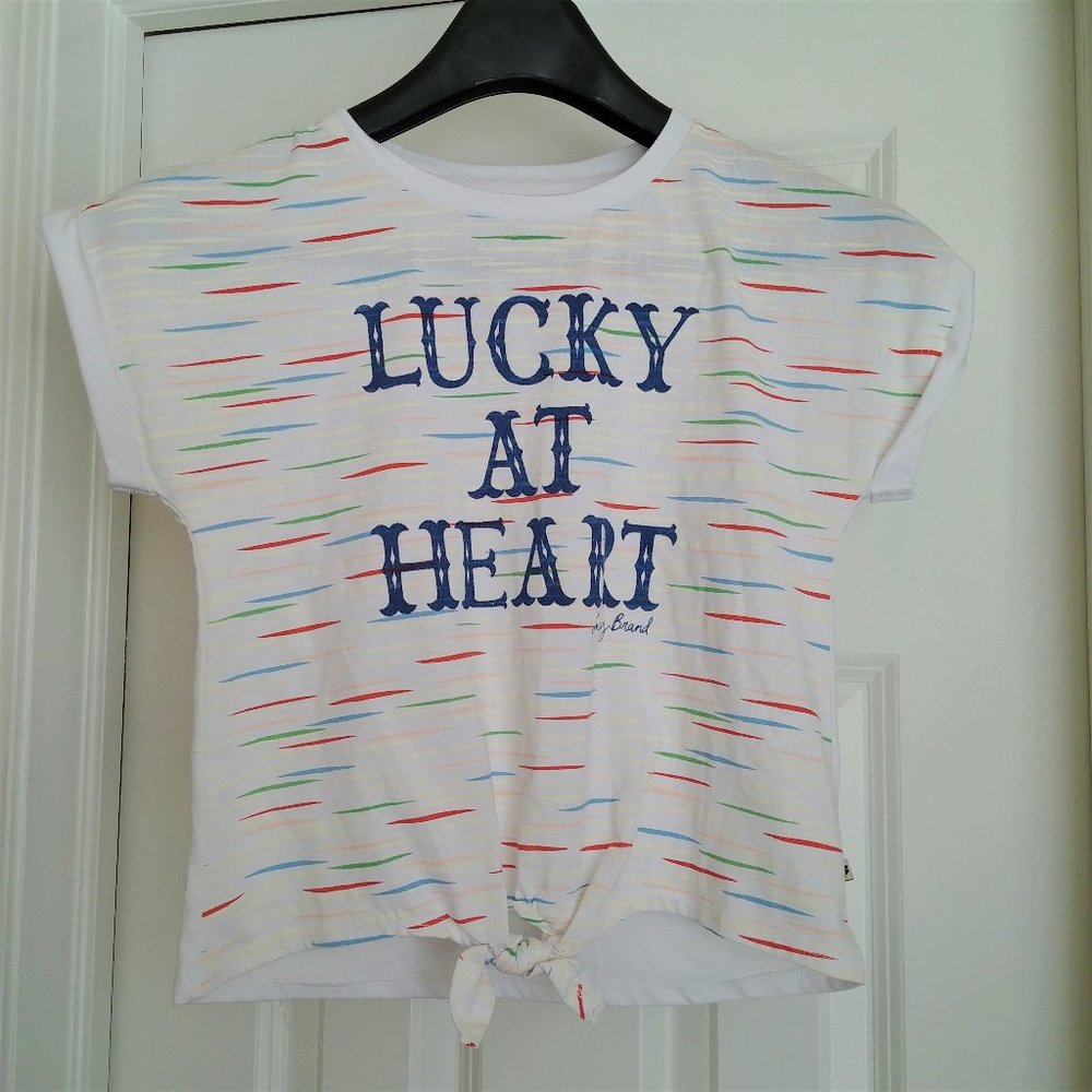 Lucky Brand Lucky at Heart Graphic Crop Tee